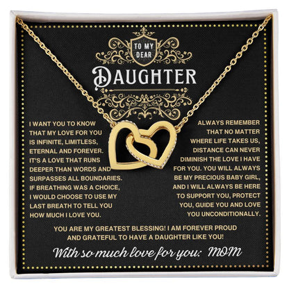 JGF Jewelry Gifts for Family To My Daughter Necklace From Mom Sterling Silver Double Necklace