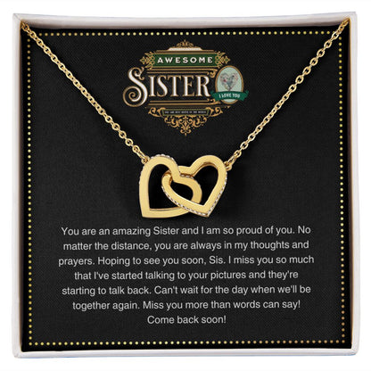 JGF Jewelry Gifts for Family | Sister Moving Away From Home New Job Beginnings | Two Tone Heart Necklace for Women