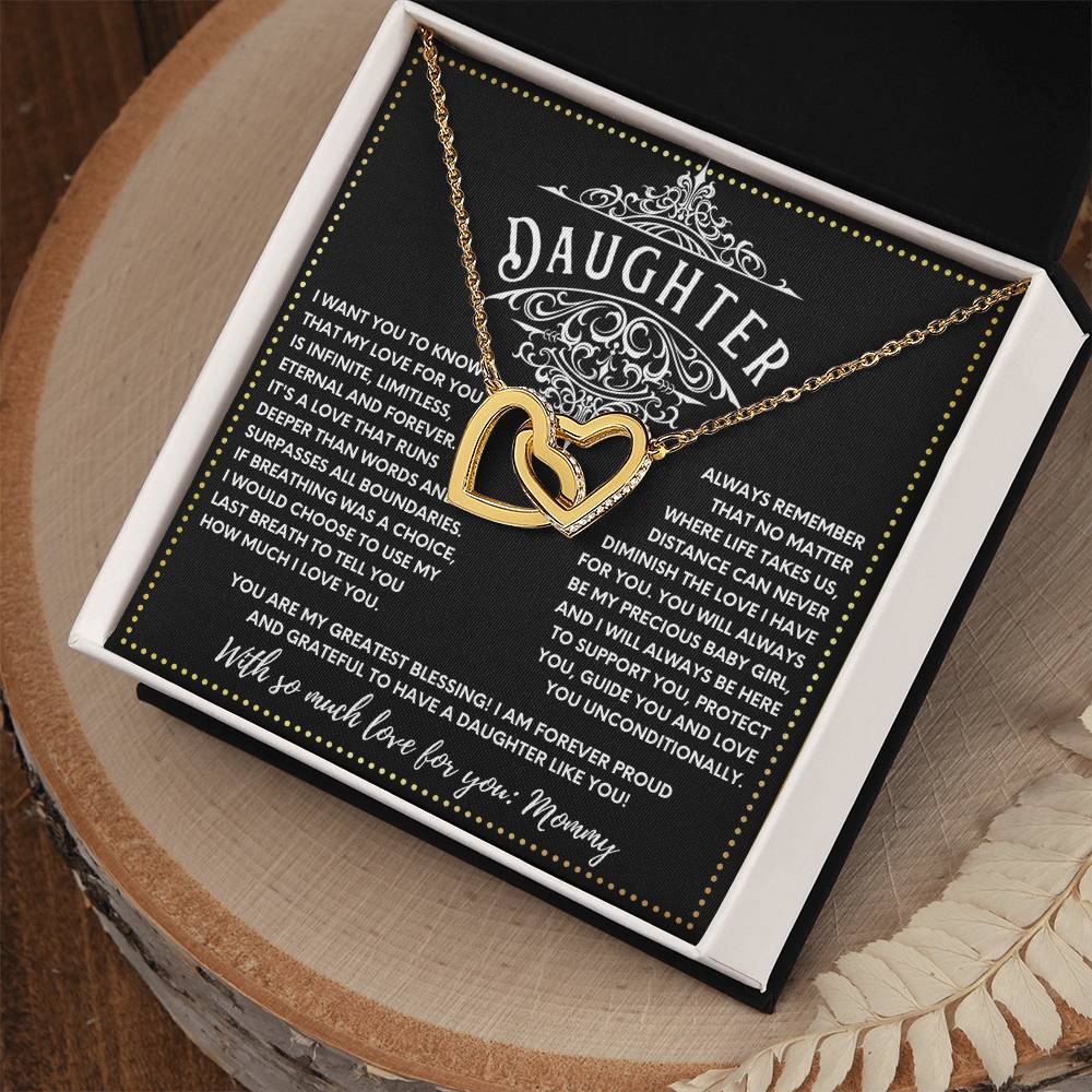 JGF Jewelry Gifts for Family 2 Two Hearts Connected Daughter Gifts From Mom On Wedding Day