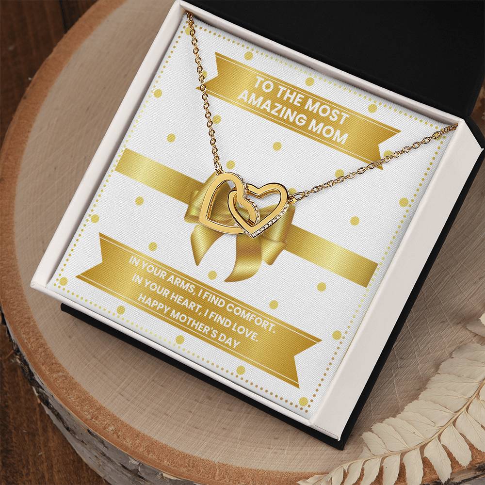 JGF Jewelry Gifts for Family Interlocking Heart Necklace Mothers Day Gift Baskets For Mom