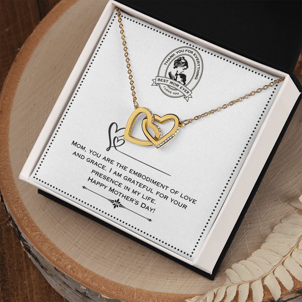 JGF Jewelry Gifts for Family | Mom To Be for 1st Time Mom | Two Tone Double Heart Necklace Pendant Gift for Women