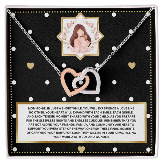 JGF Jewelry Gifts for Family New Mom Gift Basket After Birth Interlocking Heart Necklace