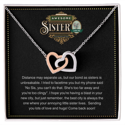 JGF Jewelry Gifts for Family | Birthday Gifts For Sister Who Lives Far Away | Two Hearts Necklace For Women Rose Gold Plated And Silver