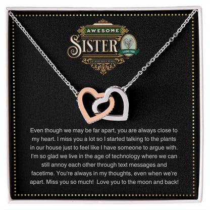 JGF Jewelry Gifts for Family | Send A Happy Birthday Gifts To Adult Sister | Sterling Silver Interlocking Hearts Charm Necklace for Women