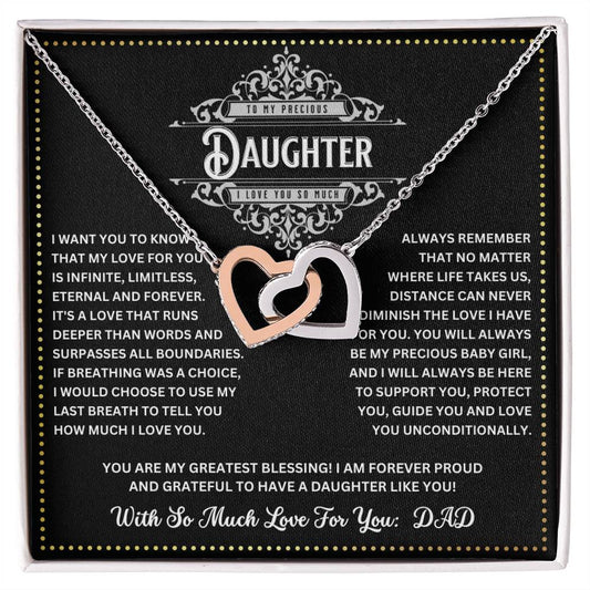 JGF Jewelry Gifts for Family Necklace For Daughter From Dad Interlocking Hearts