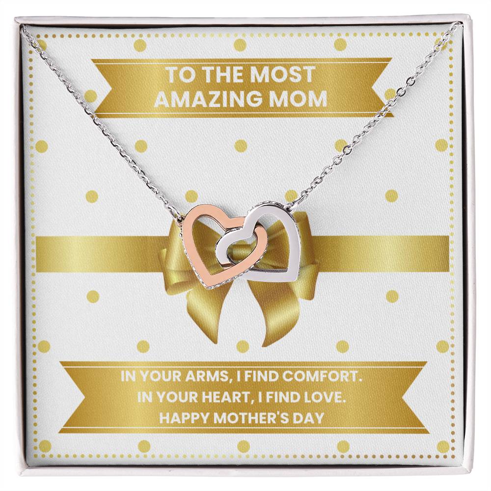 JGF Jewelry Gifts for Family Interlocking Heart Necklace Mothers Day Gift Baskets For Mom