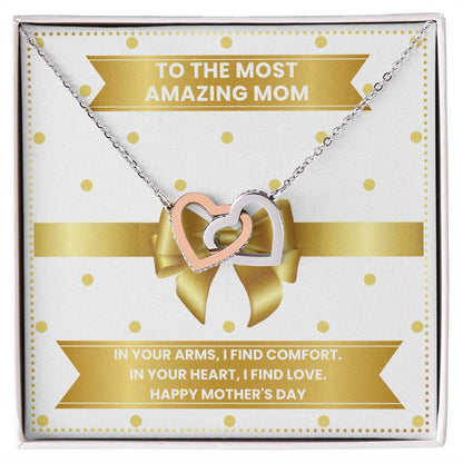 JGF Jewelry Gifts for Family Interlocking Heart Necklace Mothers Day Gift Baskets For Mom