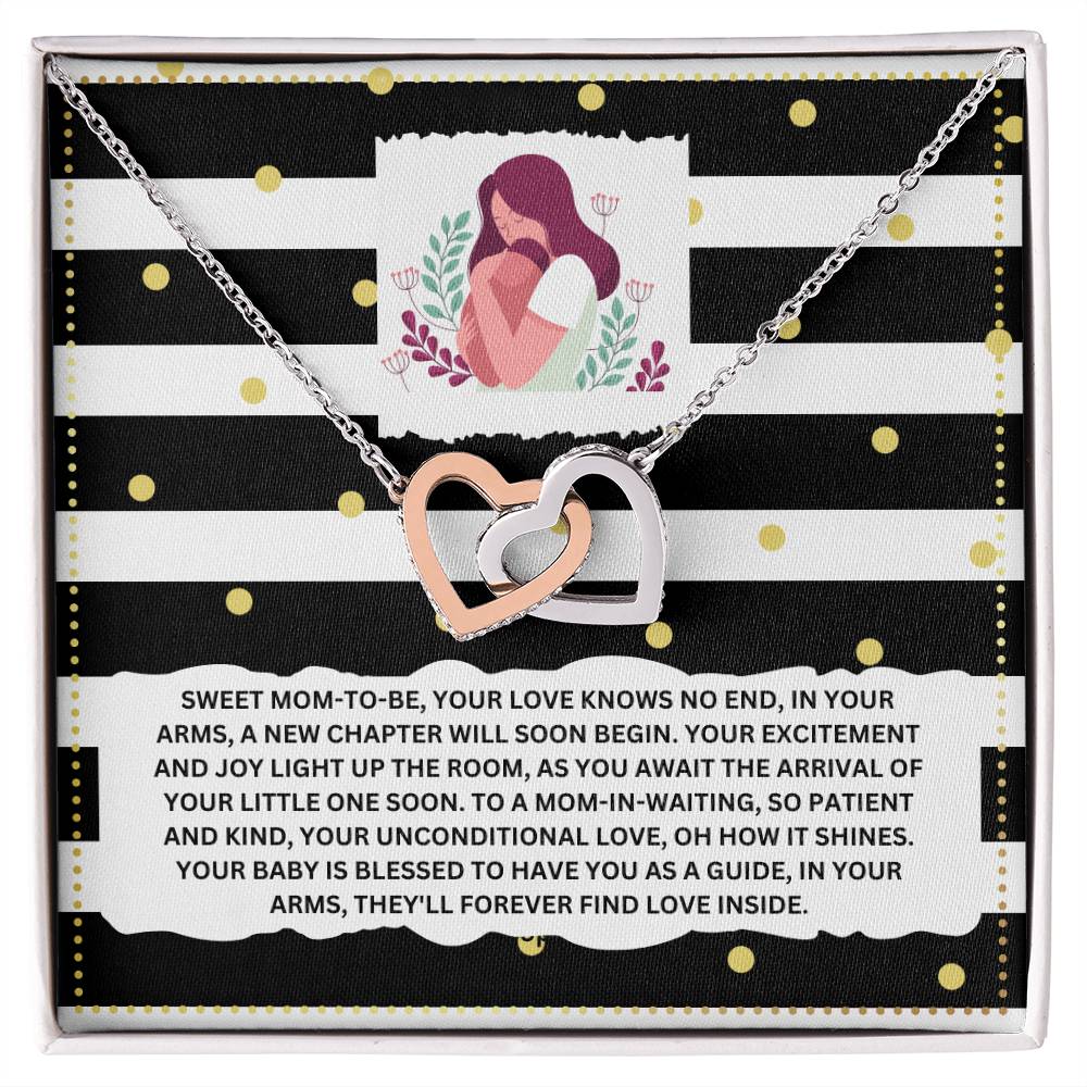 JGF Jewelry Gifts for Family Interlocking Heart Necklace New Mom Gifts After Birth Basket