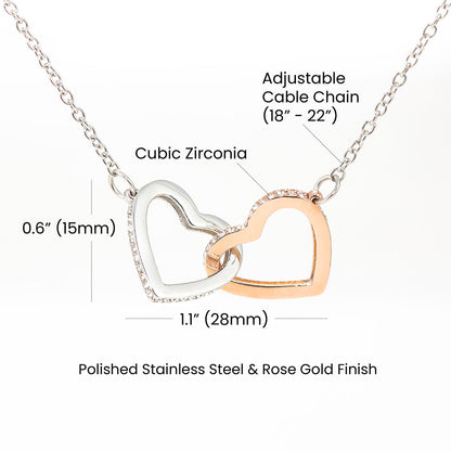 JGF Jewelry Gifts for Family | Send A Happy Birthday Gifts To Adult Sister | Sterling Silver Interlocking Hearts Charm Necklace for Women