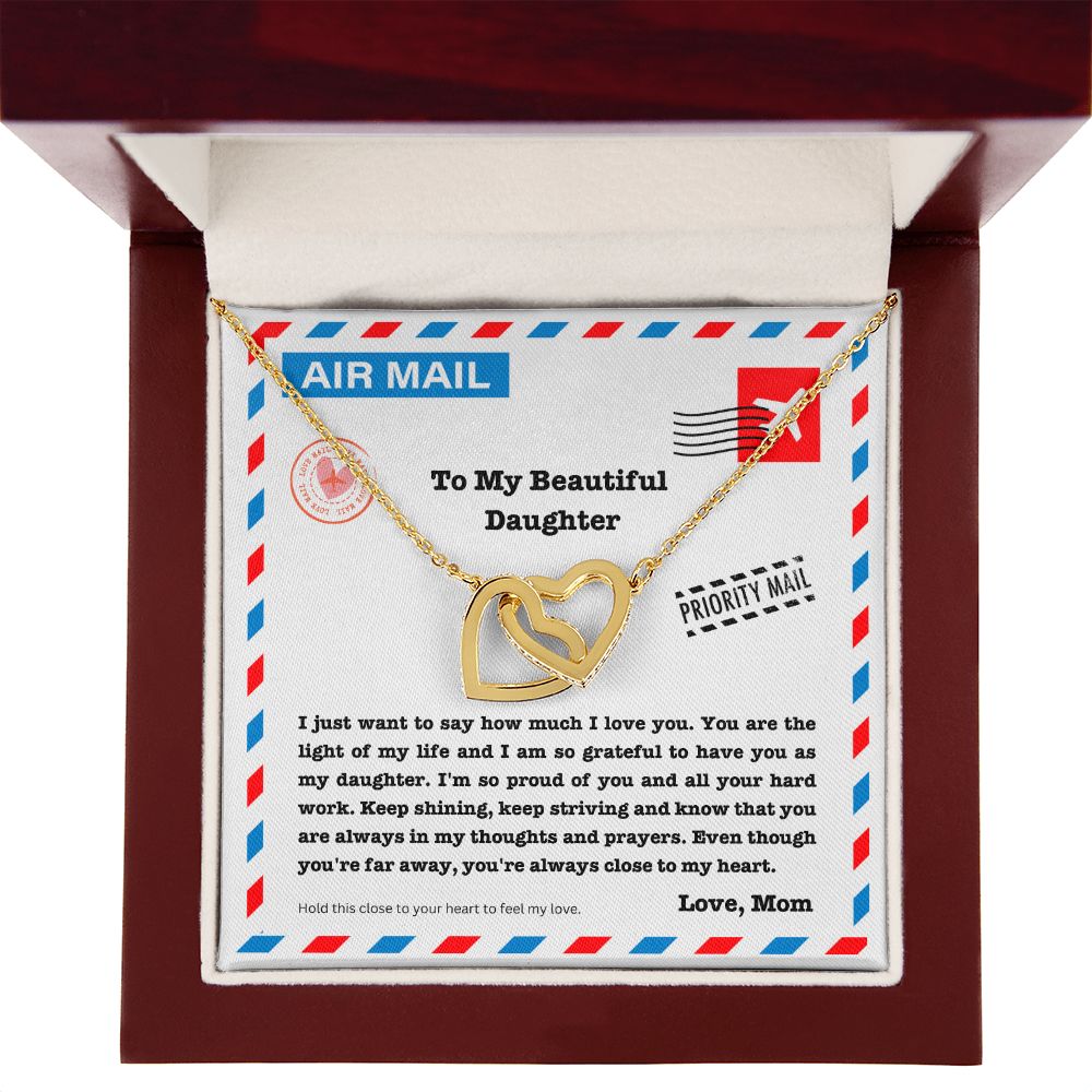 JGF Jewelry Gifts for Family | Daughter Moving Away From Home New Job Beginnings | Mother And Daughter Two Tone Heart Necklace for Women