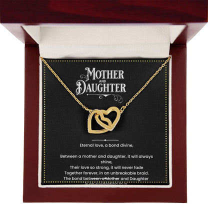 JGF Jewelry Gifts for Family | Two Hearts Pendant Necklace with Cubic Zirconia Crystals for Mother and Daughter
