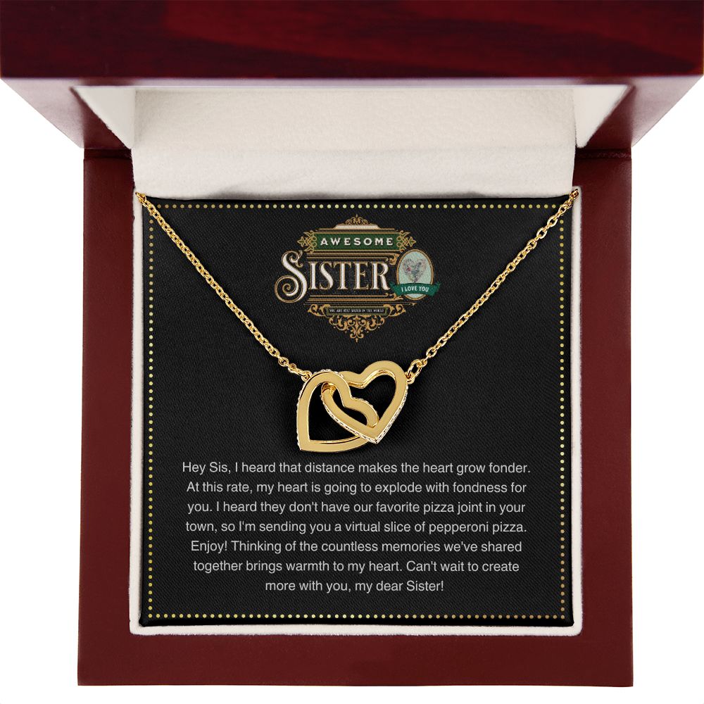 JGF Jewelry Gifts for Family | Sisters Gifts from Sister Who Lives Far Away | Sterling Silver Double 2 Hearts Connected Necklace For Women