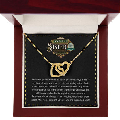 JGF Jewelry Gifts for Family | Send A Happy Birthday Gifts To Adult Sister | Sterling Silver Interlocking Hearts Charm Necklace for Women