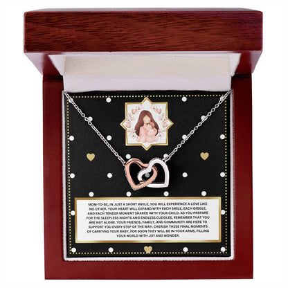 JGF Jewelry Gifts for Family New Mom Gift Basket After Birth Interlocking Heart Necklace
