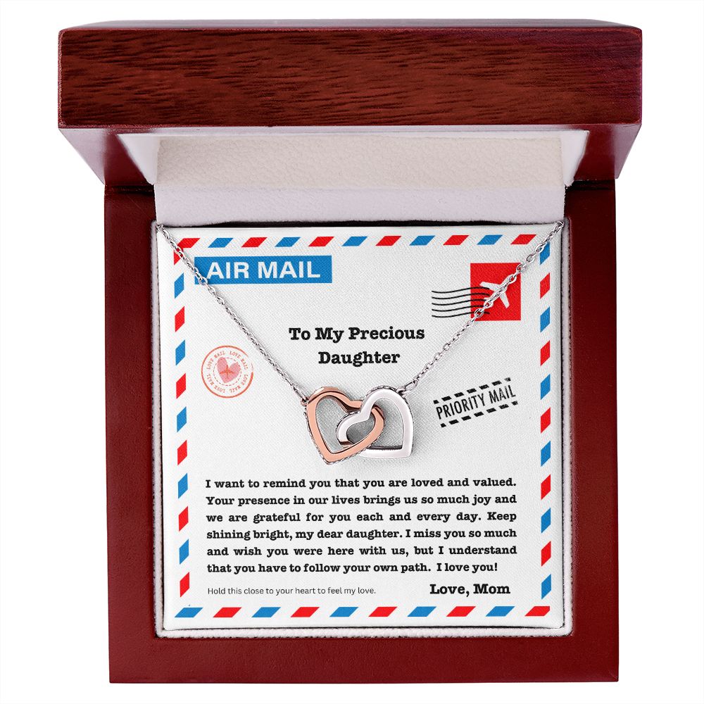 JGF Jewelry Gifts for Family Double Heart Necklace Gifts For Daughter Far Away From Mom And Dad