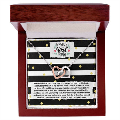 JGF Jewelry Gifts for Family 2 Hearts Intertwined Necklace For Women