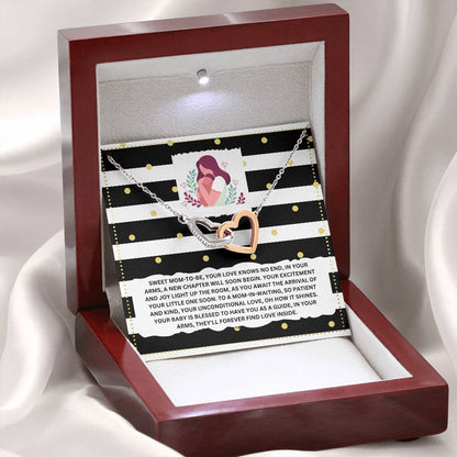 JGF Jewelry Gifts for Family Interlocking Heart Necklace New Mom Gifts After Birth Basket