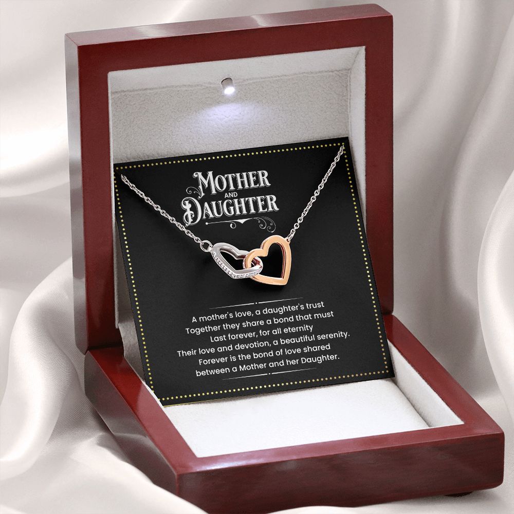 JGF Jewelry Gifts for Family | Double 2 Hearts Pendant Necklace for Women for Mother and Daughter