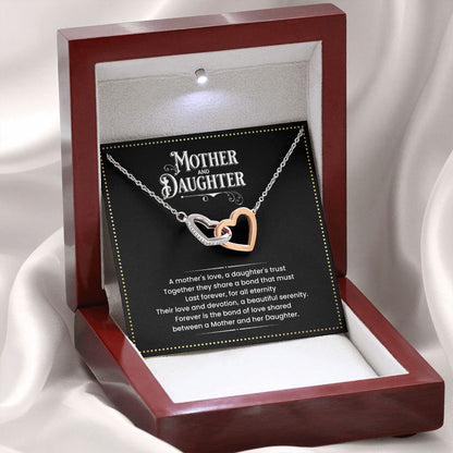 JGF Jewelry Gifts for Family | Double 2 Hearts Pendant Necklace for Women for Mother and Daughter
