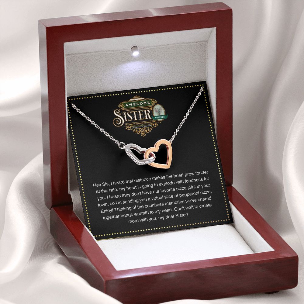 JGF Jewelry Gifts for Family | Sisters Gifts from Sister Who Lives Far Away | Sterling Silver Double 2 Hearts Connected Necklace For Women