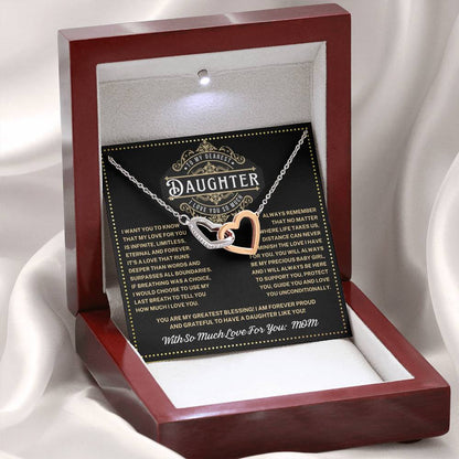 JGF Jewelry Gifts for Family Interlocking Heart Necklace To Our Daughter Gifts From Mom And Dad