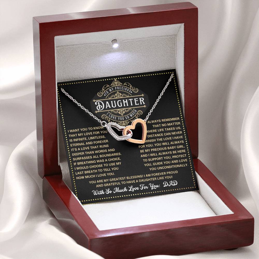 JGF Jewelry Gifts for Family Gifts For Grown Daughter From Parents Interlocking Hearts Necklace