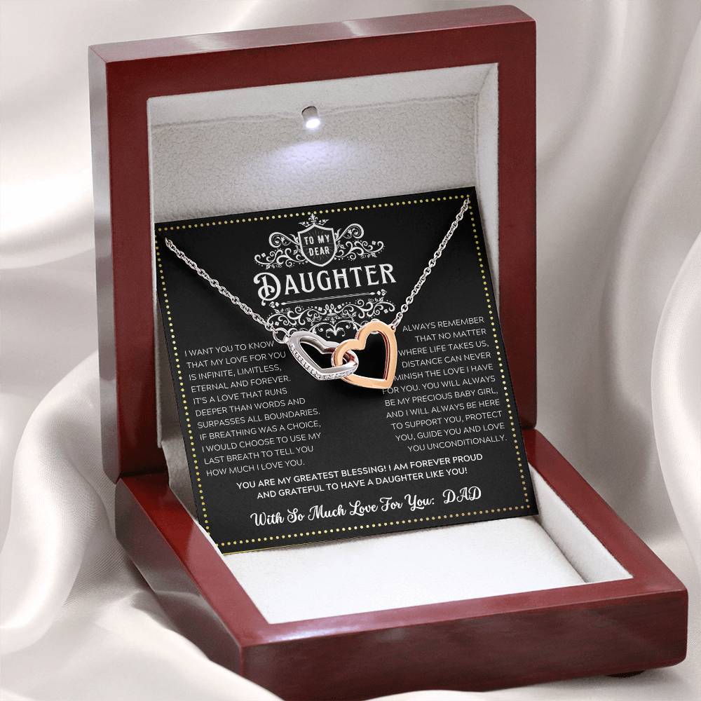 JGF Jewelry Gifts for Family 18th Birthday Card Daughter From Dad Two Hearts Necklaces For Women