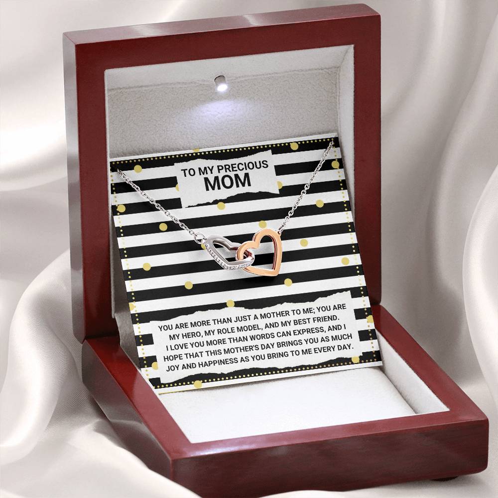 JGF Jewelry Gifts for Family Double Heart Pendant Necklace For Mom