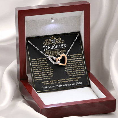 JGF Jewelry Gifts for Family Interlocking Heart Necklace For Daughter From Dad