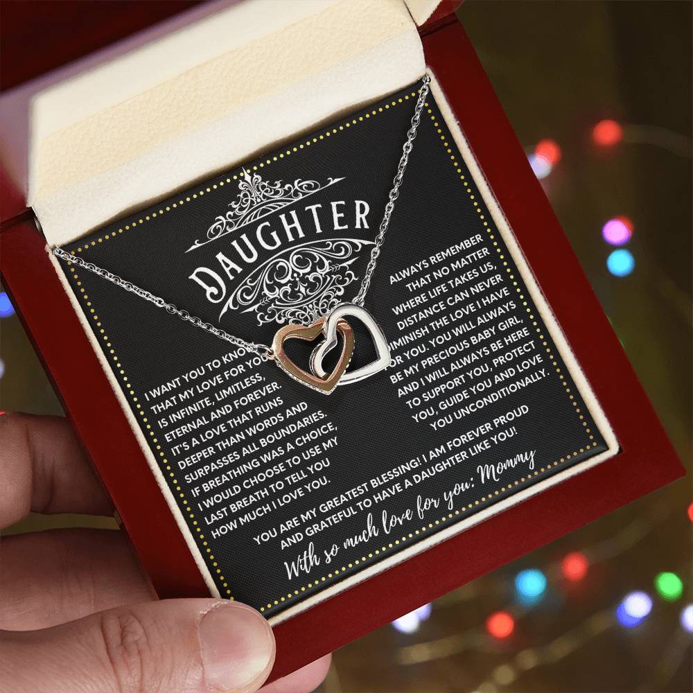 JGF Jewelry Gifts for Family 2 Two Hearts Connected Daughter Gifts From Mom On Wedding Day