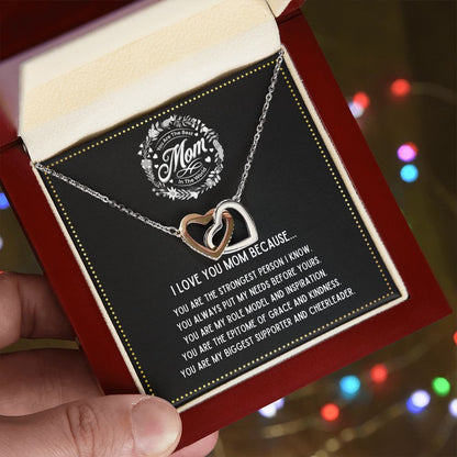 JGF Jewelry Gifts for Family - Mothers Day Gift I Love Mom Heart Pendant Necklace From Son And Daughter In Law