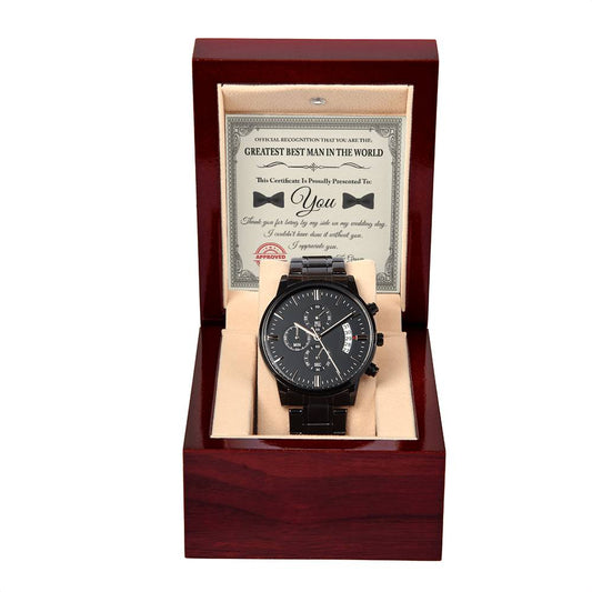 Best Man-Official Recognition-Metal Chronograph Watch