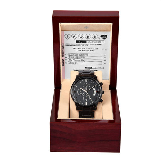 Husband-Power of Love-Metal Chronograph Watch