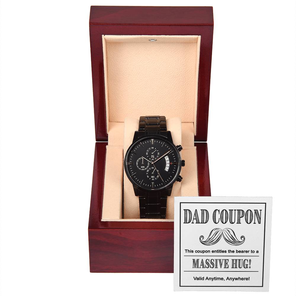 Dad-Massive Hug-Metal Chronograph Watch