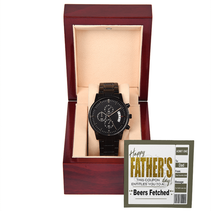 Dad-Beers Fetched-Metal Chronograph Watch