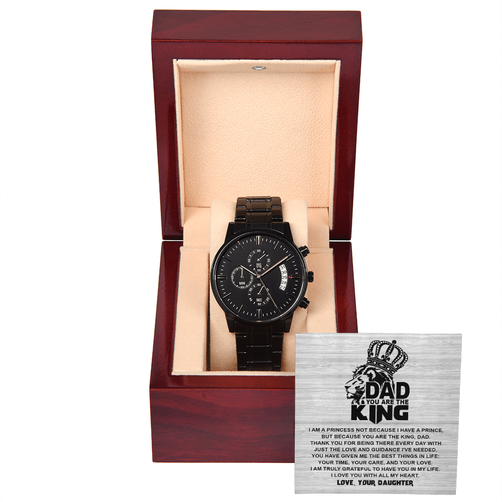Dad-Not Because-Metal Chronograph Watch
