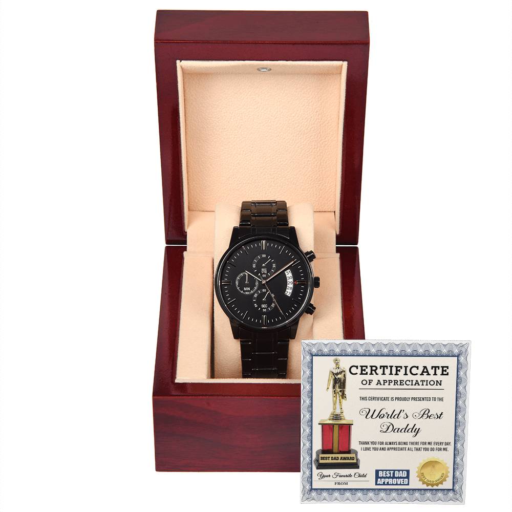 Dad-World_s Best Daddy-Metal Chronograph Watch