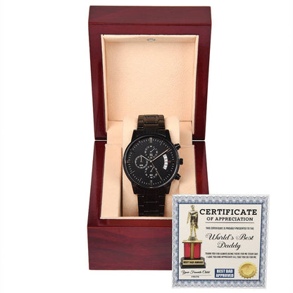 Dad-World_s Best Daddy-Metal Chronograph Watch