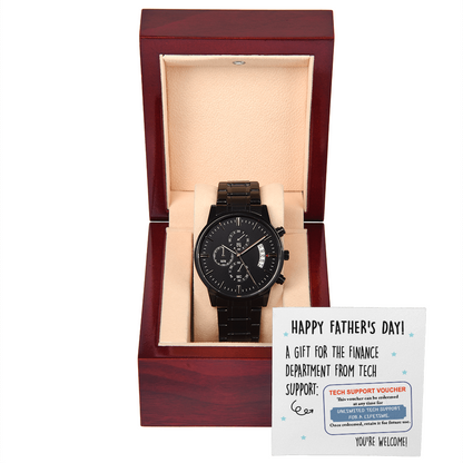 Dad-Tech Support Voucher-Metal Chronograph Watch