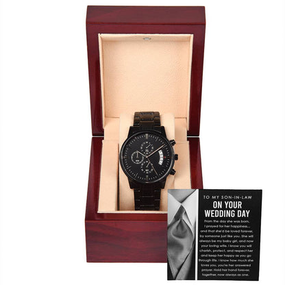 Son-in-Law-Hold Her Hand-Metal Chronograph Watch