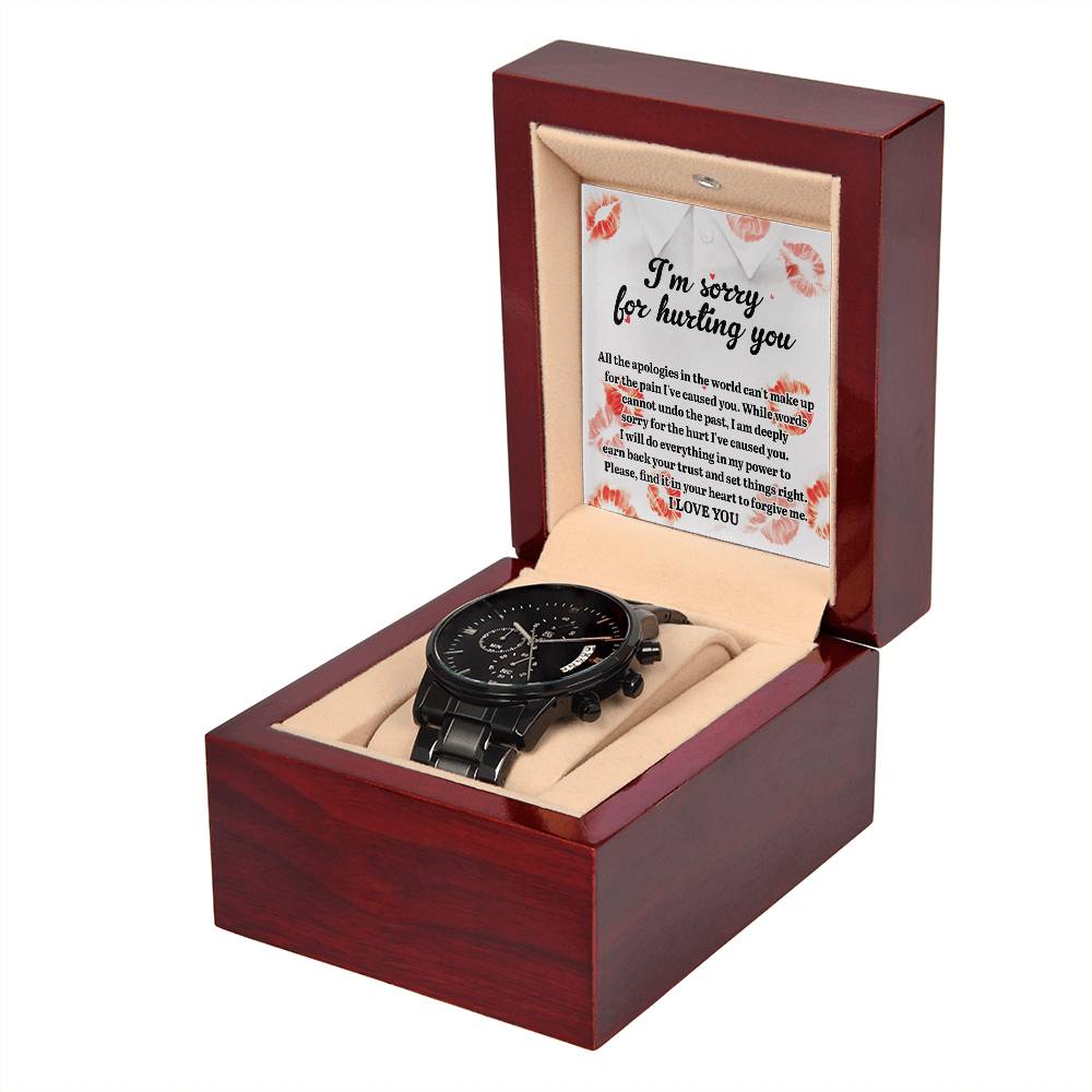 Sorry-Set Things Right-Metal Chronograph Watch