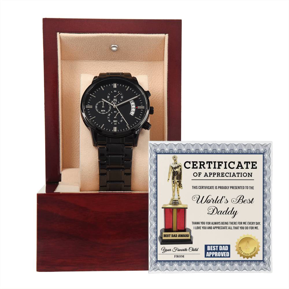 Dad-World_s Best Daddy-Metal Chronograph Watch