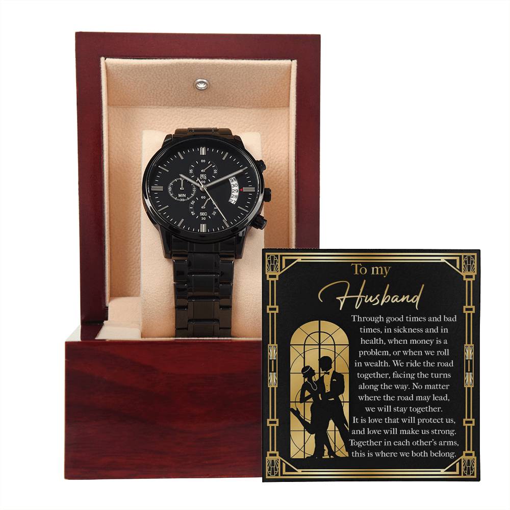 Husband-Make Us Strong-Metal Chronograph Watch