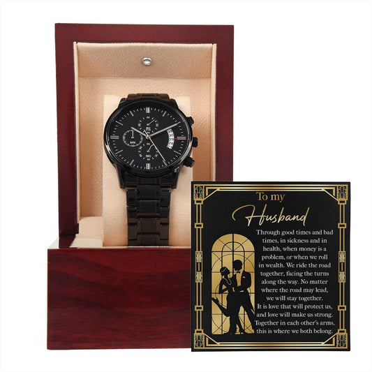 Husband-Make Us Strong-Metal Chronograph Watch