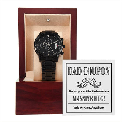 Dad-Massive Hug-Metal Chronograph Watch