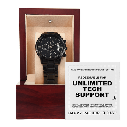 Dad-Tech Support-Metal Chronograph Watch