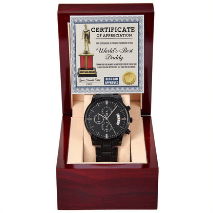 Dad-World_s Best Daddy-Metal Chronograph Watch