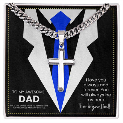 JGF Jewelry Gifts for Family Cross Necklace To My Dad Sterling Silver