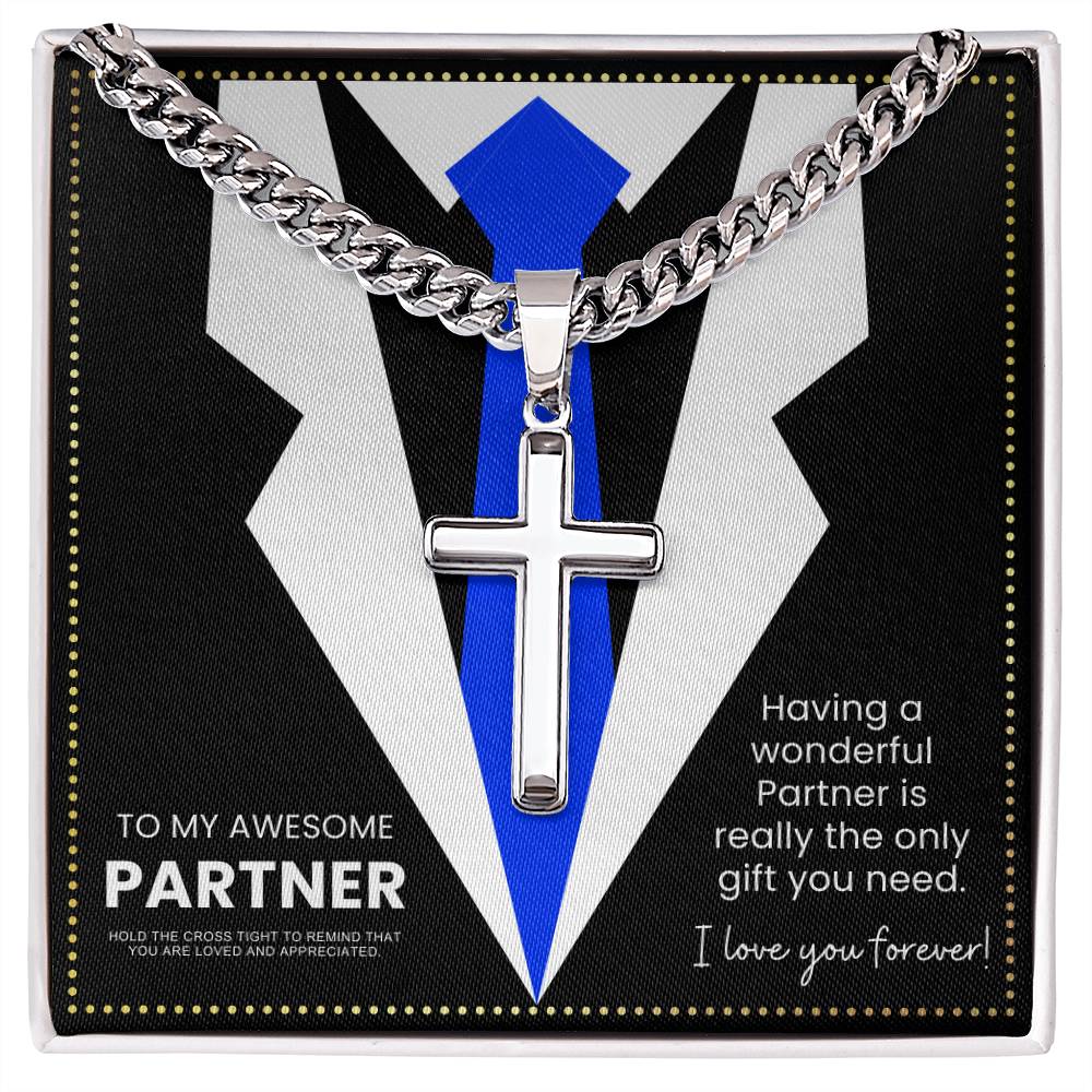 JGF Jewelry Gifts for Family Cross Necklace For My Partner For Him