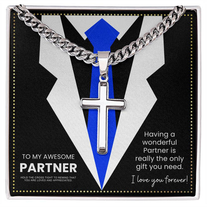 JGF Jewelry Gifts for Family Cross Necklace For My Partner For Him